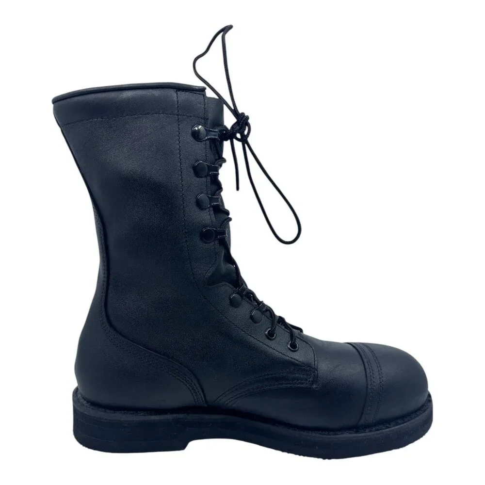 Addison Shoe Company Military Combat Boot‎ 9R Black Steel Toe Leather USA 963006